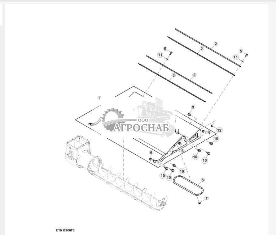 Желоб нижнего шнека отходов 